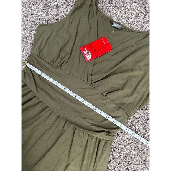 NWT The North Face Heartwood Dress V-Neck Sleeveless Faux Wrap Green XL Gorpcore - Picture 5 of 13